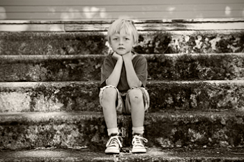 Child on steps